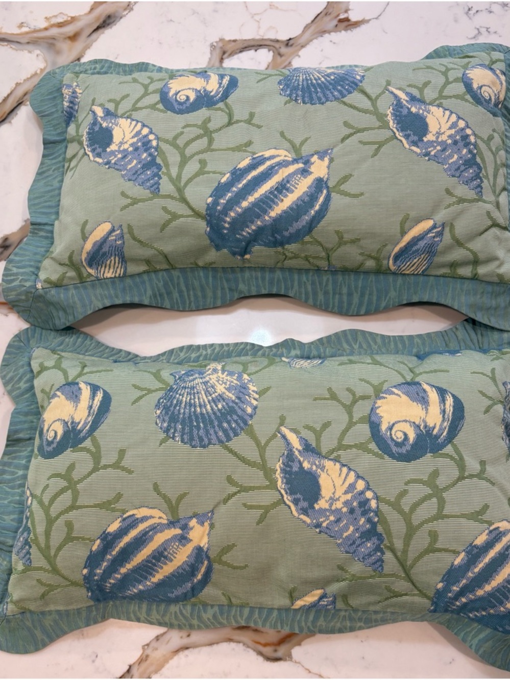Pierre Frey Coastal Throw Pillow Cover Set. Reverse to all green-see photos
